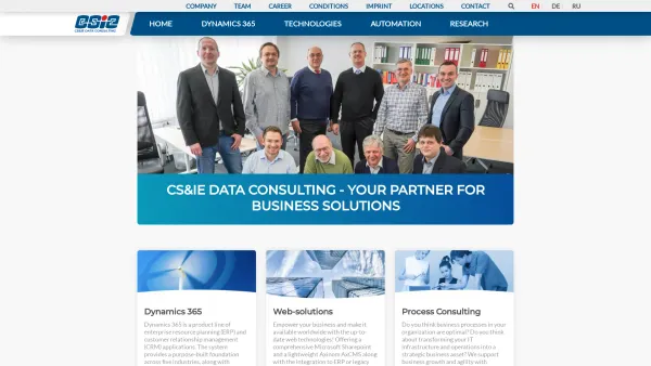 Website Screenshot: CS&IE Data Consulting GmbH Microsoft Certified Partner ERP Dynamics Axapta CRM AutomationNET Reliability - CS&IE Data Consulting GmbH - Date: 2023-06-22 15:00:15