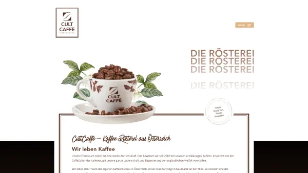 Website Screenshot: Cult-Caffe Kaffeerösterei Lasselsberger KG - CultCaffè » Kaffeerösterei aus Niederösterreich » Mehr als Kaffee - Date: 2023-06-15 16:02:34