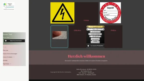 Website Screenshot: cuncontrol graving shiel, Warnen Sichern Kennzeichnen, gravierte Schilder - cuncontrol - kompetenz bei kennzeichnungen - Date: 2023-06-22 15:10:46