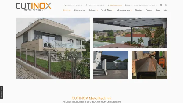 Website Screenshot: Cutinox - Metalltechnik vom Fachbetrieb aus Preßguts | CUTINOX - Date: 2023-06-22 15:10:46