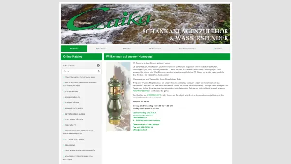 Website Screenshot: Czaika-Vandory GmbH - Willkommen - Czaika-Vandory Ges.m.b.H. - Schankanlagenzubehör - Date: 2023-06-22 15:10:46