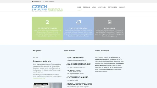 Website Screenshot: Czech GesmbH Startseite - Czech Engineering - das Büro für Reinraumplanung - Czech Engineering - Date: 2023-06-22 15:10:47