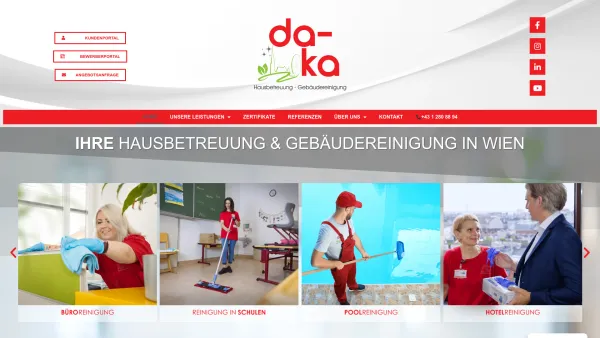 Website Screenshot: da-ka hausbetreuung GmbH - da-ka hausbetreuung GmbH - Date: 2023-06-22 15:00:15
