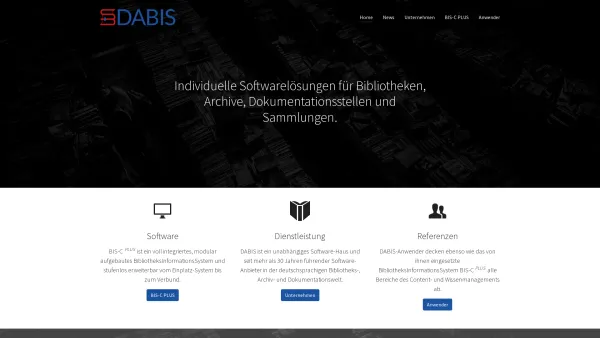 Website Screenshot: DABIS Gesellschaft für Datenbank-InformationsSysteme - DABIS GmbH - Gesellschaft für Datenbank-Informationssysteme - DABIS GmbH - Date: 2023-06-22 15:00:15