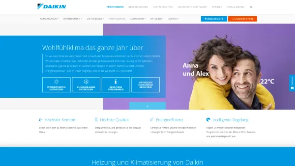 Website Screenshot: Daikin Airconditioning in Österreich - Daikin Klimaanlagen & Wärmepumpen | Daikin - Date: 2023-06-22 15:00:15