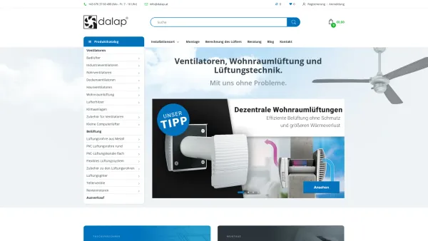 Website Screenshot: Dalap GmbH - Die Welt der Lüftung an einem Ort - Dalap.at - Date: 2023-06-15 16:02:34