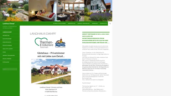 Website Screenshot: Landhaus Dampf 
 Privatzimmer - Landhaus Dampf | Gästehaus – Privatzimmer mit viel Liebe zum Detail… - Date: 2023-06-15 16:02:34