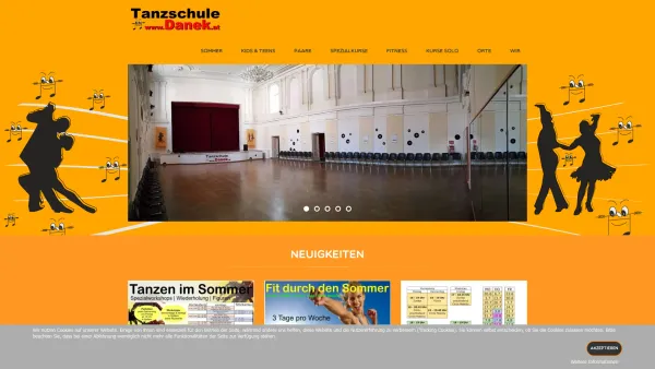 Website Screenshot: Tanzschule Danek - Tanzschule Danek - Tanzen mit Spaß und Qualität in Korneuburg, Stockerau, Wolkersdorf, Gerasdorf, Ziersdorf, Zistersdorf, Spillern, Seyring, Bad Pirawarth, Großrußbach, Ernstbrunn, Laa, Poysdorf, Mistelbach, Hollabrunn und vielen anderen Orten des Weinvie - Date: 2023-06-15 16:02:34