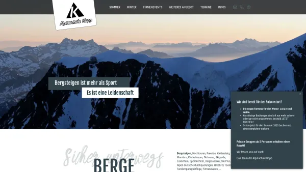 Website Screenshot: Berg und Skiführer Daniel Kopp - Alpinschule Kopp die Bergführer und Skiführer aus dem Zillertal - Alpinschule kopp - Date: 2023-06-22 15:10:46