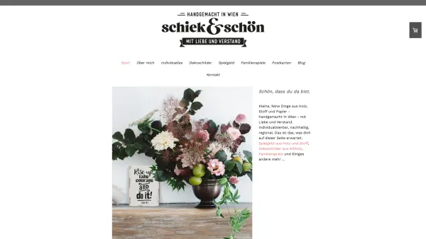 Website Screenshot: schiek&schön - Start - schiek&schön: Kleine feine Dinge aus Holz, Stoff und Papier - handgemacht in Wien. - Date: 2023-06-15 16:02:34