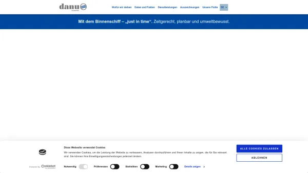 Website Screenshot: Danu Transport GmbH Schiff und Eisenbahntransporte - Home - Danu Transport GmbH - Date: 2023-06-22 15:11:09