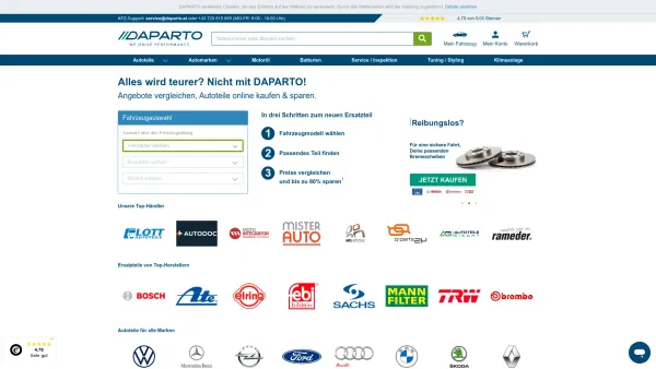 Website Screenshot: DAPARTO GmbH - Autoteile Preisvergleich: Kfzteile bis -80% | DAPARTO - Date: 2023-06-26 10:26:13