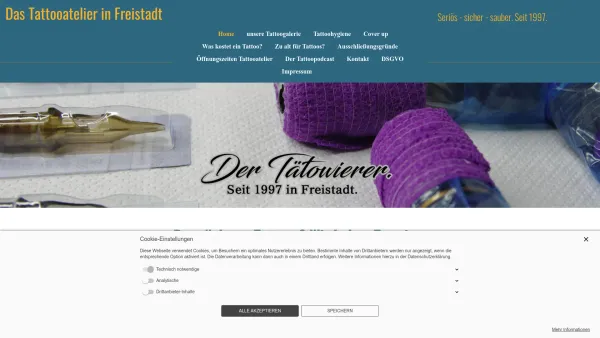 Website Screenshot: Tattoostudio DARK ANGEL TATTOO - Der Tätowierer, das Tattooatelier in Freistadt. - Date: 2023-06-15 16:02:34
