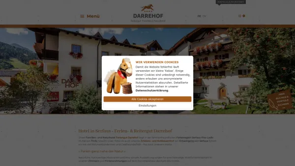 Website Screenshot: Greiter GmbH Co. FerienGut Darrehof Haflingergestüt Serfaus/Tirol - Hotel Garni in Serfaus: Urlaub im Naturhotel Serfaus - Naturhotel Feriengut Darrehof - Darrehof - Date: 2023-06-14 10:39:20