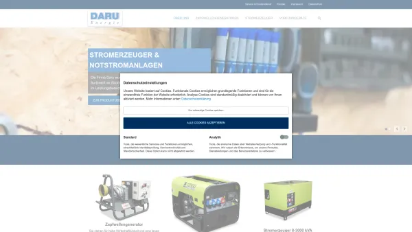 Website Screenshot: DARU Pumpen Stromerzeuger Entkalker - ÜBER UNS - Daru Energy - Stromerzeuger & Notstromanlagen - Date: 2023-06-15 16:02:34