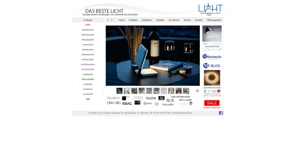 Website Screenshot: www.dasbestelicht.at Lichtstudio Schweiger KEG - Das beste Licht - Lichtdesign von Artemide bis Zumtobel - Date: 2023-06-22 15:11:10