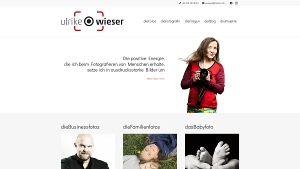 Website Screenshot: Ulrike Wieser mobile Fotografin - Willkommen! Fotografin Ulrike Wieser, Neulerchenfelder Straße 52, Wien - Date: 2023-06-22 15:11:10