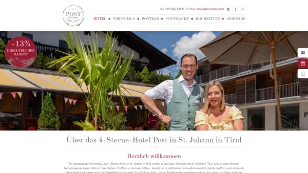 Website Screenshot: Hotel Wirtshaus Post**** - Über das 4-Sterne-Hotel Post in St. Johann in Tirol - Date: 2023-06-22 15:11:10