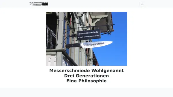 Website Screenshot: Wohlgenannt Messerschmiede - Messerschmiede Wohlgenannt - Date: 2023-06-14 10:38:21