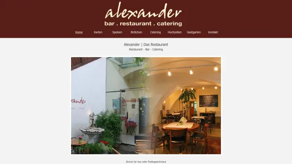 Website Screenshot: alexander Das Restaurant - Alexander - Date: 2023-06-14 10:39:23