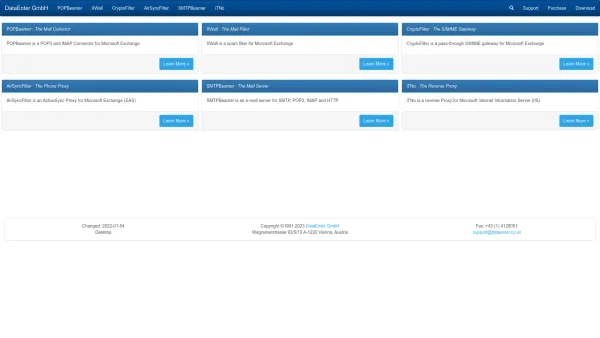 Website Screenshot: DataEnters Utilities for Microsoft Mail Exchange and the Internet - DataEnter's Utilites for Microsoft Exchange - Date: 2023-06-22 15:11:10
