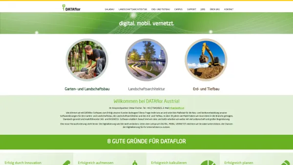 Website Screenshot: DATAflor Austria - GaLaBau Software Österreich, CAD für Gartenplanung - Date: 2023-06-15 16:02:34