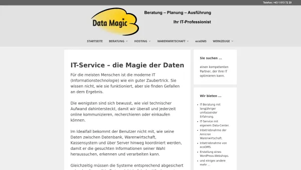 Website Screenshot: Data Magic Datenservice GmbH - Data Magic - IT-Beratung, IT-Service, Hosting - Date: 2023-06-14 10:37:16