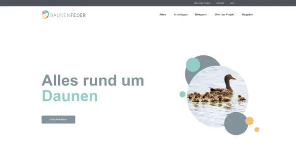 Website Screenshot: Daunenfeder - Daunenfeder.com | Der Ratgeber rund um Daunen-Produkte - Date: 2023-06-26 10:26:13