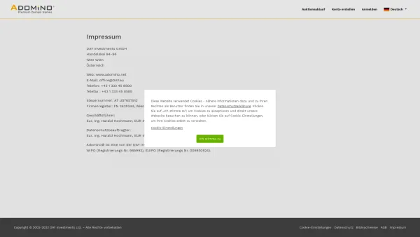 Website Screenshot: DAY Networks Marketing GmbH - Adomino Premium Domain Names - Date: 2023-06-14 10:37:55