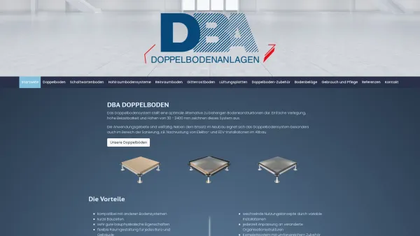 Website Screenshot: DBA Montagebau GmbH Wien Doppelboden vom Fachmann bester Qualität  - DBA Doppelbodenanlagen - Date: 2023-06-22 15:00:16