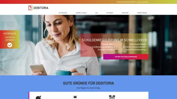 Website Screenshot: Debitoria GmbH - Finanzsanierung für Österreich. - Debitoria - Date: 2023-06-26 10:26:13