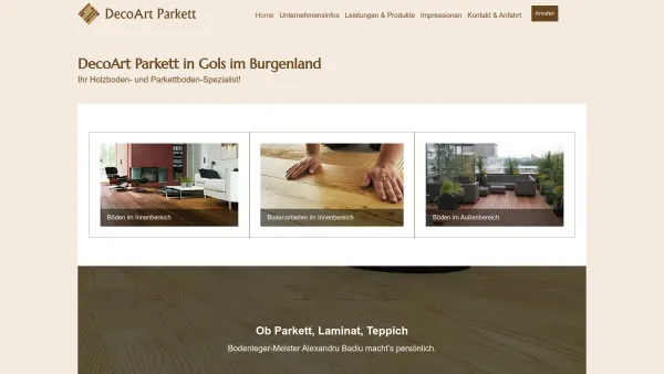 Website Screenshot: DecoArt Parkett - DecoArt Parkett Alexandru Badiu | Gols | Laminatbodenleger, Parkettbodenleger - Date: 2023-06-14 10:39:23