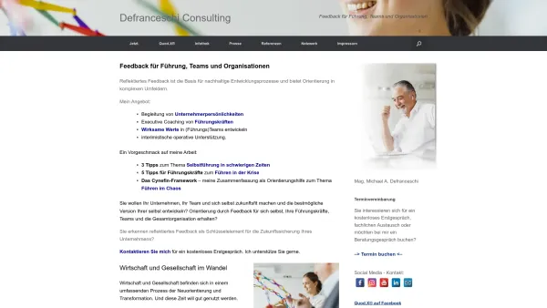 Website Screenshot: Defranceschi Consulting Mag. Michael A. Defranceschi - Feedback für Führung, Teams und Organisationen - Defranceschi Consulting - Date: 2023-06-22 15:11:10