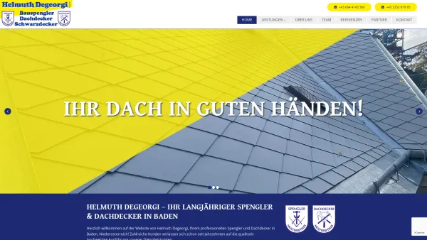 Website Screenshot: Helmuth Degeorgi Bauspenglerei Degeorgie GmbH - Helmuth Degeorgi – Ihr Spengler & Dachdecker in Baden - Date: 2023-06-15 16:02:34