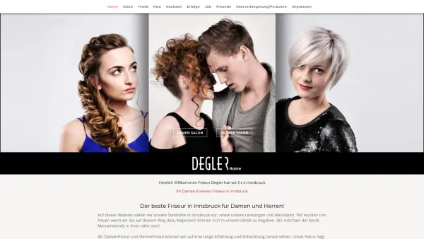 Website Screenshot: degler hair art - Ihr Damen und Herren Friseur in Innsbruck, Degler hair-art - Date: 2023-06-22 15:11:10