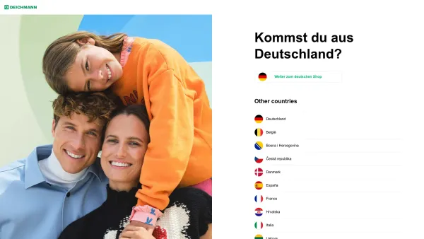 Website Screenshot: DEICHMANN-Schuhvertriebsgesellschaft m.b.H. - DEICHMANN Online Shop - Select your country - Date: 2023-06-22 15:11:10
