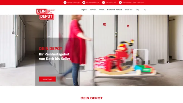 Website Screenshot: Dein Depot  Christoph Brandtner GmbH - Günstige Selfstorage Lagerräume im Norden Wiens - Dein Depot - Date: 2023-06-15 16:02:34
