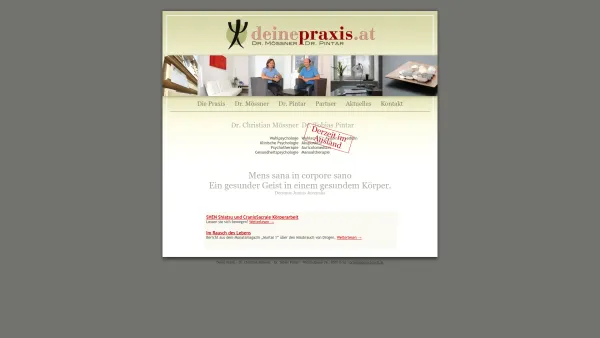 Website Screenshot: deinepraxis.at - Deine Praxis – Dr. Christian Mössner | Psychotherapie in Graz - Date: 2023-06-15 16:02:34