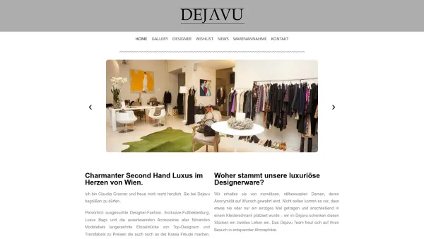 Website Screenshot: Déjà Vu Luxury Secondhand Fashion - DEJAVU – Charmanter Second Hand Luxus im Herzen von Wien – Charmanter Second Hand Luxus im Herzen von Wien - Date: 2023-06-15 16:02:34