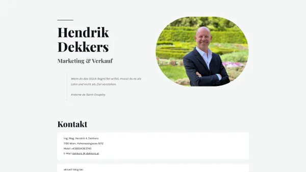Website Screenshot: Sophie Dekkers GmbH - Hendrik Dekkers – Marketing und Verkauf - Date: 2023-06-15 16:02:34