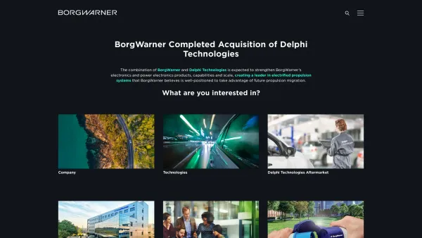 Website Screenshot: Delphi Driving Tomorrows Technology - Delphi Technologies is now part of BorgWarner - BorgWarner - Date: 2023-06-22 15:10:47