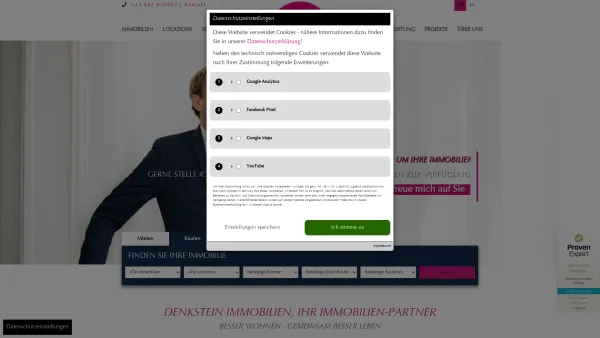 Website Screenshot: Denkstein Immobilien in Salzburg - Denkstein Immobilien Salzburg - Wohnungen, Häuser, Baugründe - Mieten & Kaufen - Date: 2023-06-23 11:59:02
