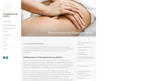 Website Screenshot: Therapiezentrum und Fachärztliche Ordination Dr.Dennig-Staub - Therapiezentrum Andritz | Physiotherapie & Massagen in Graz - Date: 2023-06-22 15:10:47