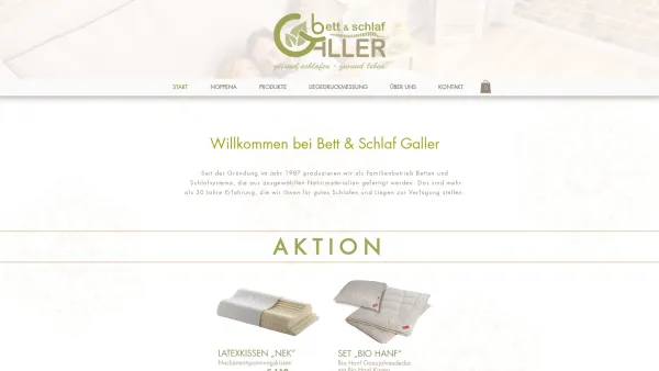 Website Screenshot: BETT & SCHLAF GALLER Physio Schlaf - START | gallerbetten - Date: 2023-06-22 15:00:16