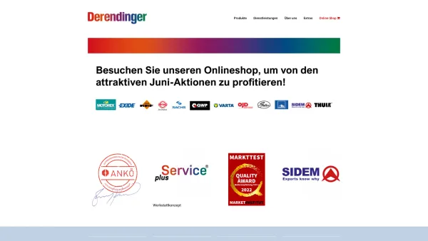 Website Screenshot: DerendingerBienvenue Benvenuti - Home - Derendinger.At - Date: 2023-06-22 15:00:16