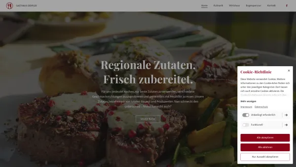 Website Screenshot: Gasthaus Derfler - Regionale Küche & Bogenpacour | Gasthaus DERFLER - Date: 2023-06-22 15:00:16