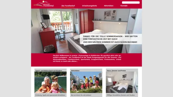 Website Screenshot: Der Forellenhof - Der Forellenhof - Forellenhof, Ferienanlage, Pension, Faaker See - Date: 2023-06-22 15:00:16