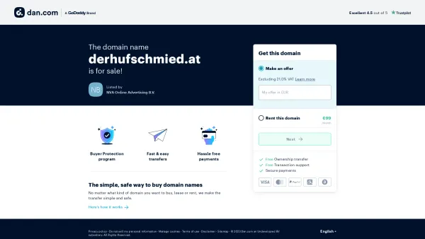 Website Screenshot: Hufschmied Klaus Manhart - The domain name derhufschmied.at is available for rent - Date: 2023-06-22 15:00:16