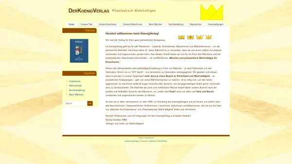 Website Screenshot: DerKoenig Verlag Georg Greutter - DerKoenigVerlag – Phantastisch Wahrhaftiges - Date: 2023-06-15 16:02:34