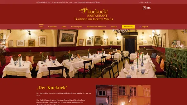 Website Screenshot: Restaurant Der Kuckuck - Home - Restaurant der Kuckuck - Restaurant 1010 Wien - Date: 2023-06-14 10:47:21